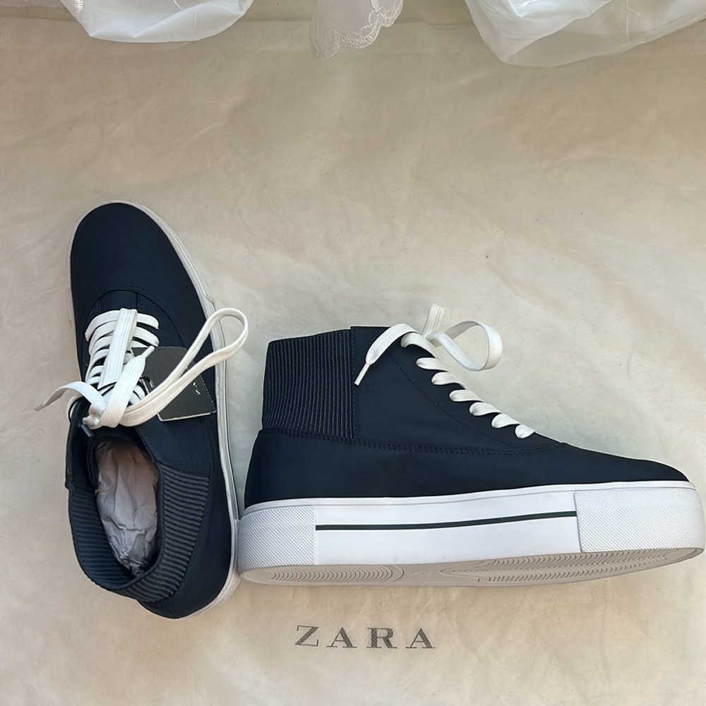ZARA CHUNKY PLATFORM HIGH TOP SNEAKERS - Picture 10 of 13